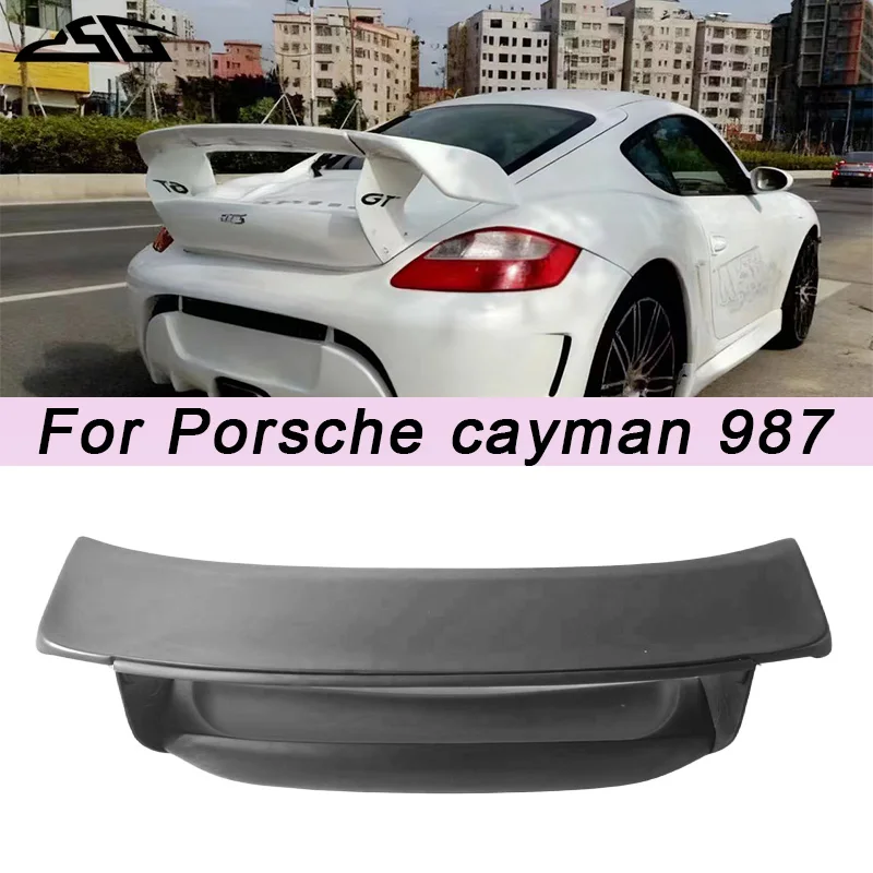 

For Porsche 2005-2012 Cayman 987 TA Style FRP Fiber Glass Rear Trunk With Spoiler Fiberglass Bootlid Wing Set Tuning Drift Kit