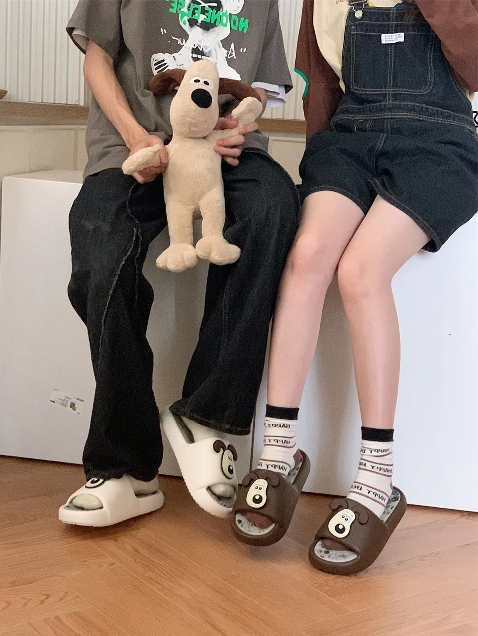 Man Women Slippers Cute Dog Sandals For Men And Women Summer Couples Household Anti Slip Soft Sole Bathroom Home Slipper