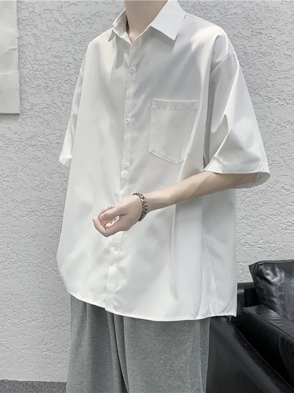 

Мужская летняя свободная повседневная универсальная белая верхняя одежда для пар, молодежная мода, не требует глажки