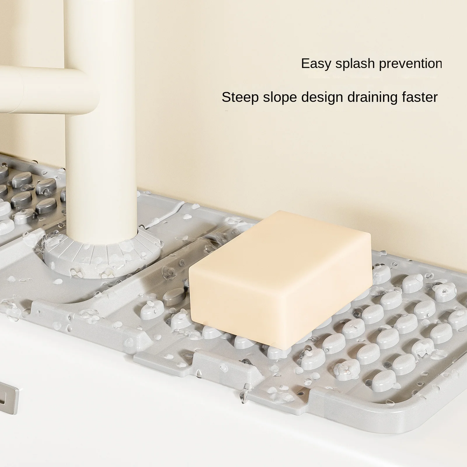 수도꼭지 배수 패드, 좁은 싱크 실리콘 스플래시 방지 패드, 물 수영장 절단 가능, 미끄럼 방지 비누 패드, 위생 간접 물 패드