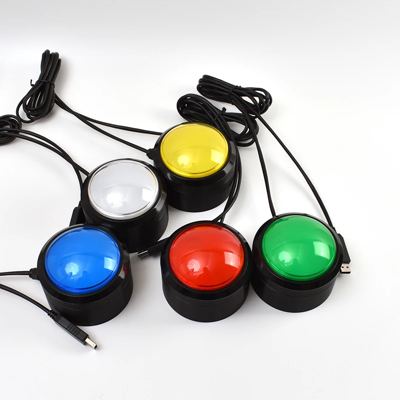 100mm USB Custom Plastic Button Wireless Remote Control Buzzer Wireless Lottery Simulation Shortcut Keyboard No Led 2m