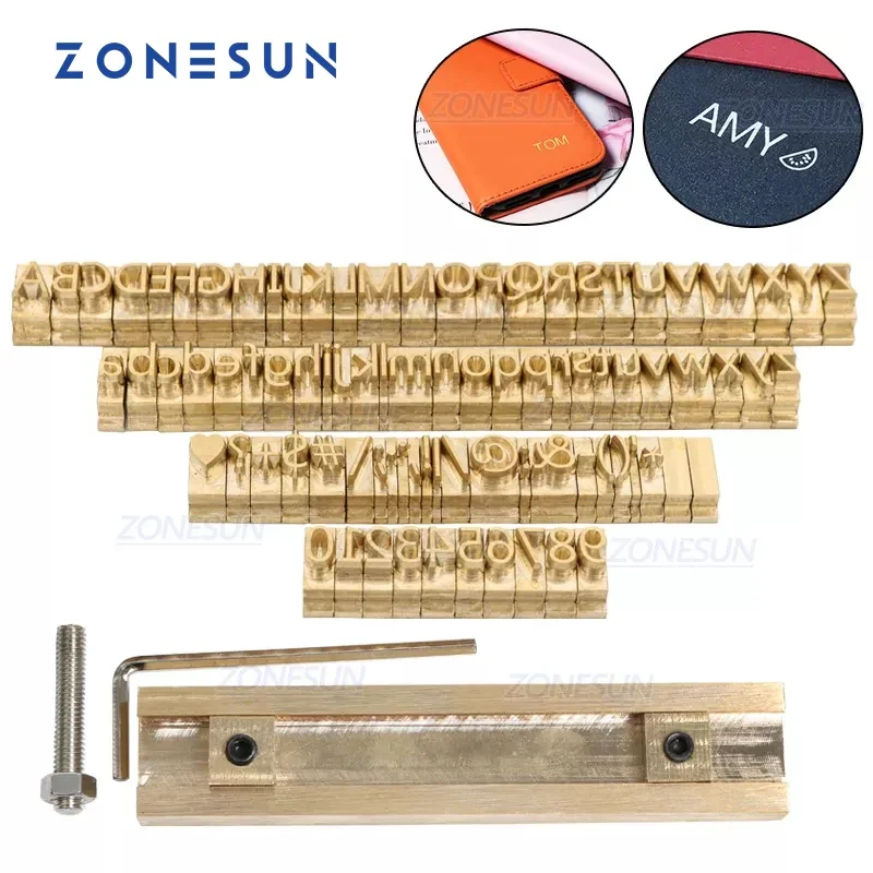 

ZONESUN Brass Alphabet Letters Stamp Leather Stamp Stamping Craving Tool Branding Iron Hot Foil Stamping Machine Mold