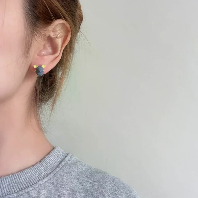 Eye Catching Mouse Earrings Unique Mouse And Cheese Earrings Eye Catching Jewelry For Party Daily Wear Ear Clips Earring