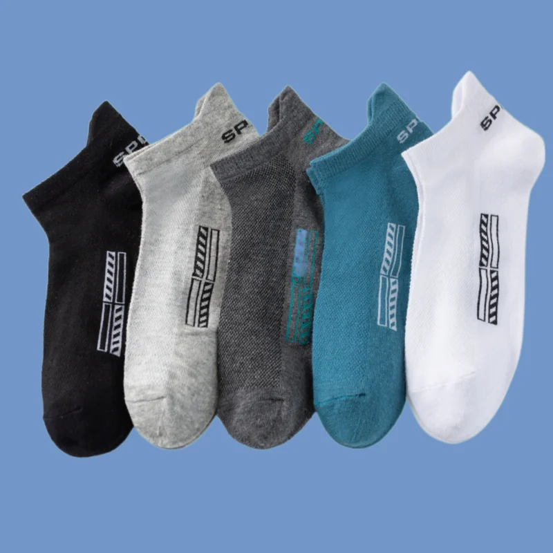 Chaussettes de Bateau Courtes en Maille Respirante pour Homme et Femme, 10 Paires, Haute Qualité, Décontractées, Coupe Basse, dehors, Mode, 202 létique, Rinçage