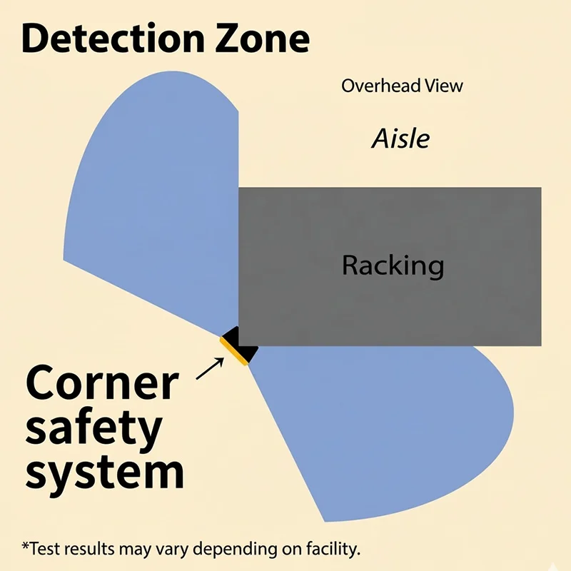 Picture 4: Warehouse Rack Blind Spot Warning System 6m Two-Way Infrared Anti-Collision Sensor Corner Safety Alarm for Forklift & Pedestrian