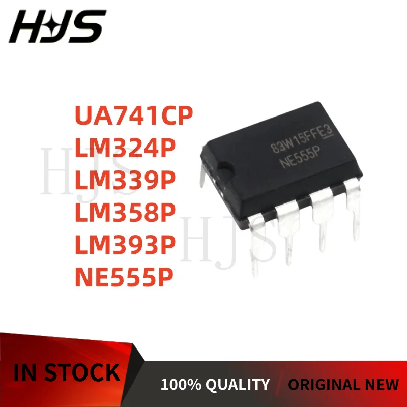 20Pcs UA741CP LM324P LM339P NE555P LM393P LM358P UA741C LM324 LM339 NE555 LM393 LM358 DIP-8 DIP-14 NEW In Stock