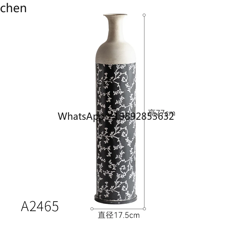 retro vase ornament living room large height large floor premium side TV cabinet