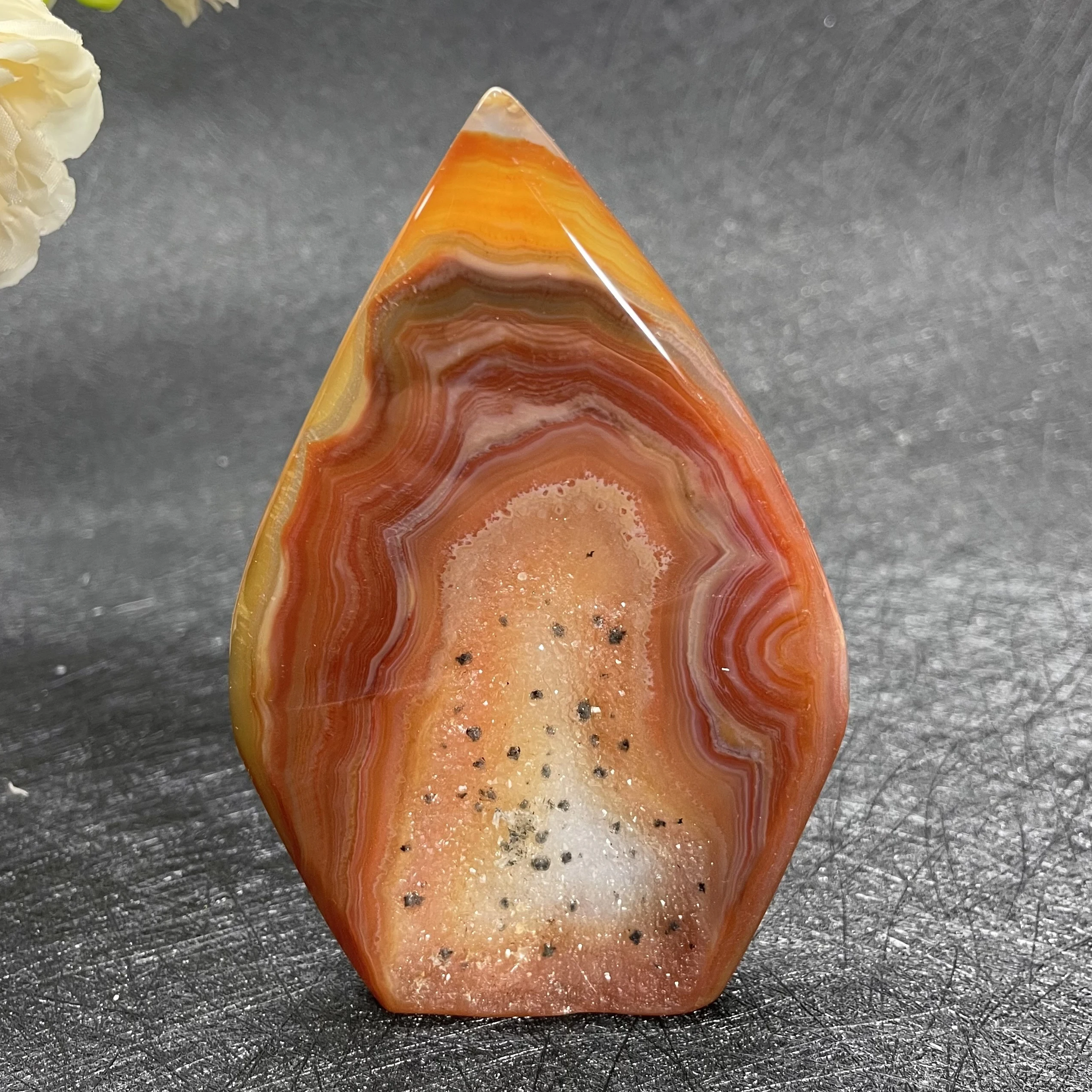 

135g Natural Stone Colorful Agate Geode Tower Polished Crystal Wand Point Reiki Healing Gift Room Decor Quartz Obelisk L20