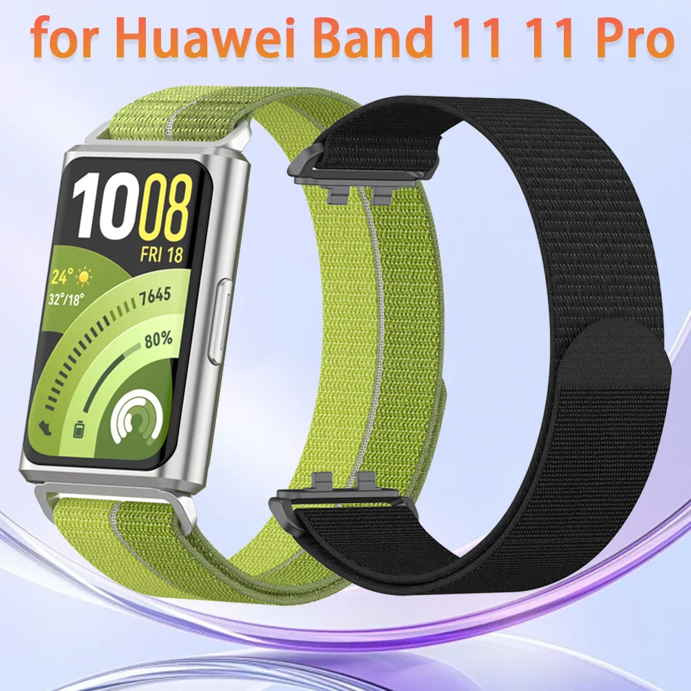 Sportliches, atmungsaktives Nylonarmband für Huawei Band 11 11 Pro, zweifarbiges, bequemes Armband für Huawei Band 11 Pro Correa Zubehör