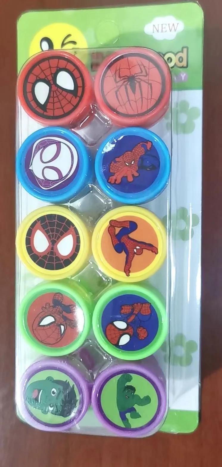 Sanurgente-Sceau de dessin animé multi-motifs pour enfants, Anime, Spider-Man, Princesse, Hello Kitty, Décoration de chambre, Nouveau, 10 timbres