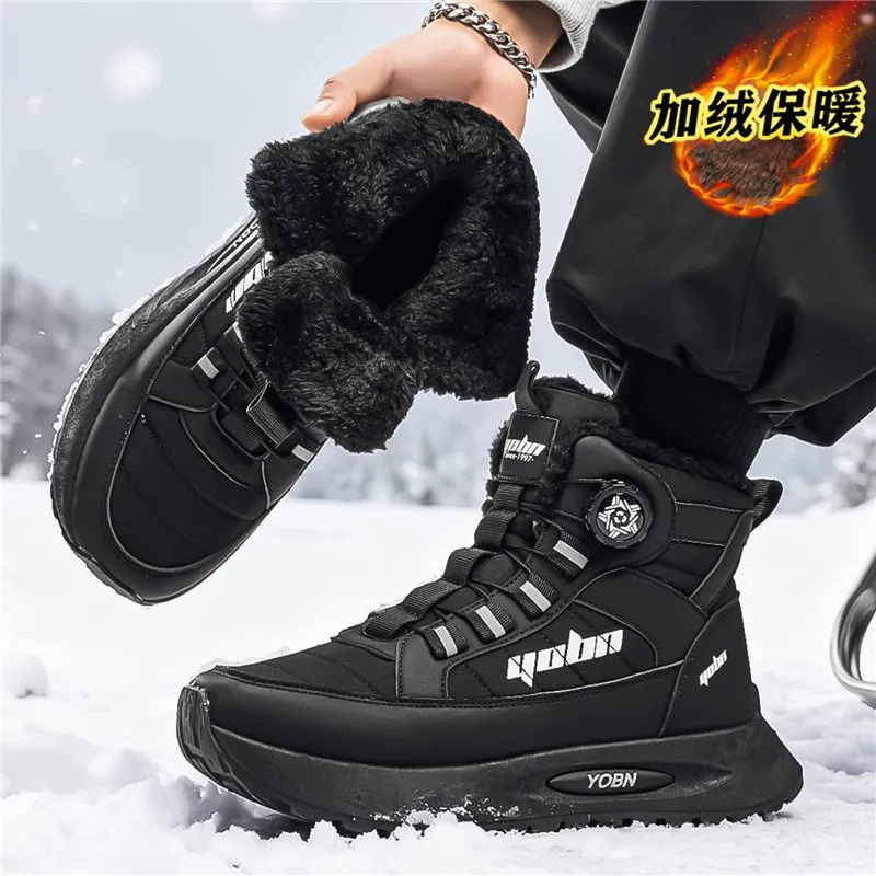 2025 Zapatillas altas informales para hombre, botas para la nieve, duraderas y cálidas, populares en otoño e invierno, modernas y a la moda.