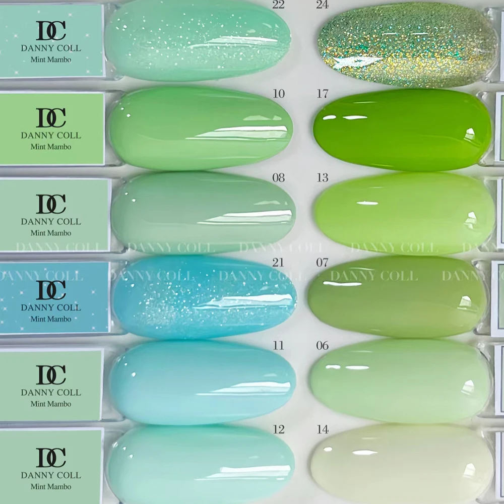 24 Stuks Zomer Groene Gel Nagellak 15Ml Bos Nagellak Met Kleurenkaart Professionele Nail Art Langdurige Koreaanse Gel