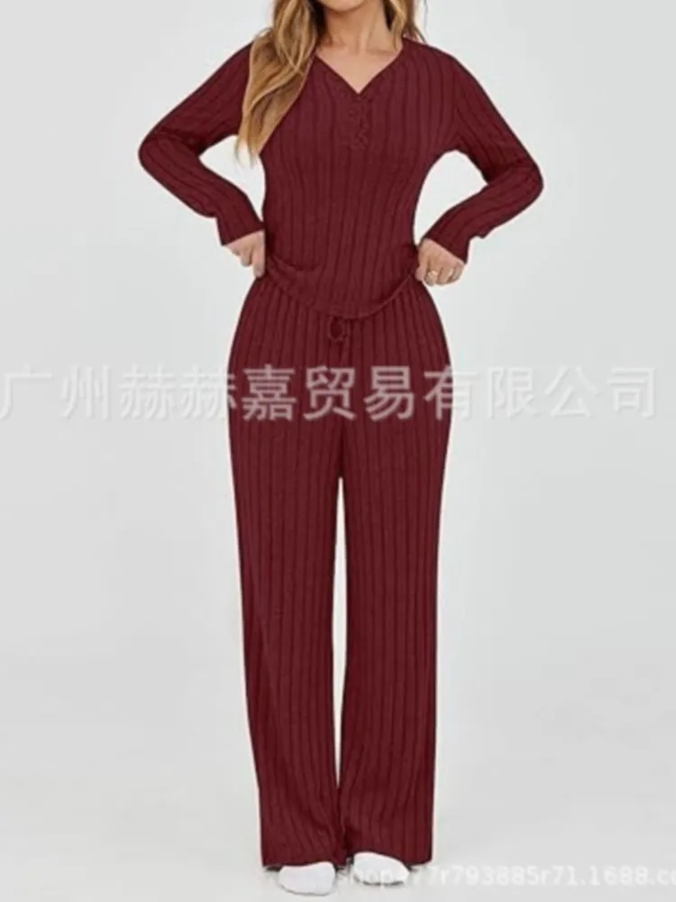 Otoño e Invierno 2025, traje informal de manga larga, sudadera para mujer, pantalones sueltos, conjunto de dos piezas, conjuntos casuales elegantes de moda