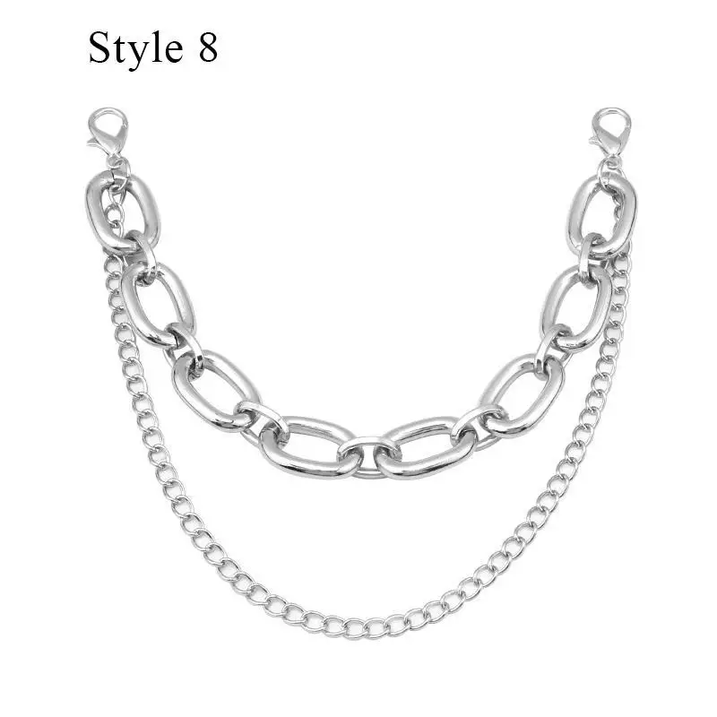 New Double Layer Bag Chain For Bags Decor With Lobster Buckle Pendant DIY Purse Chain Sliver Exquisite Handbag Replacement Chain