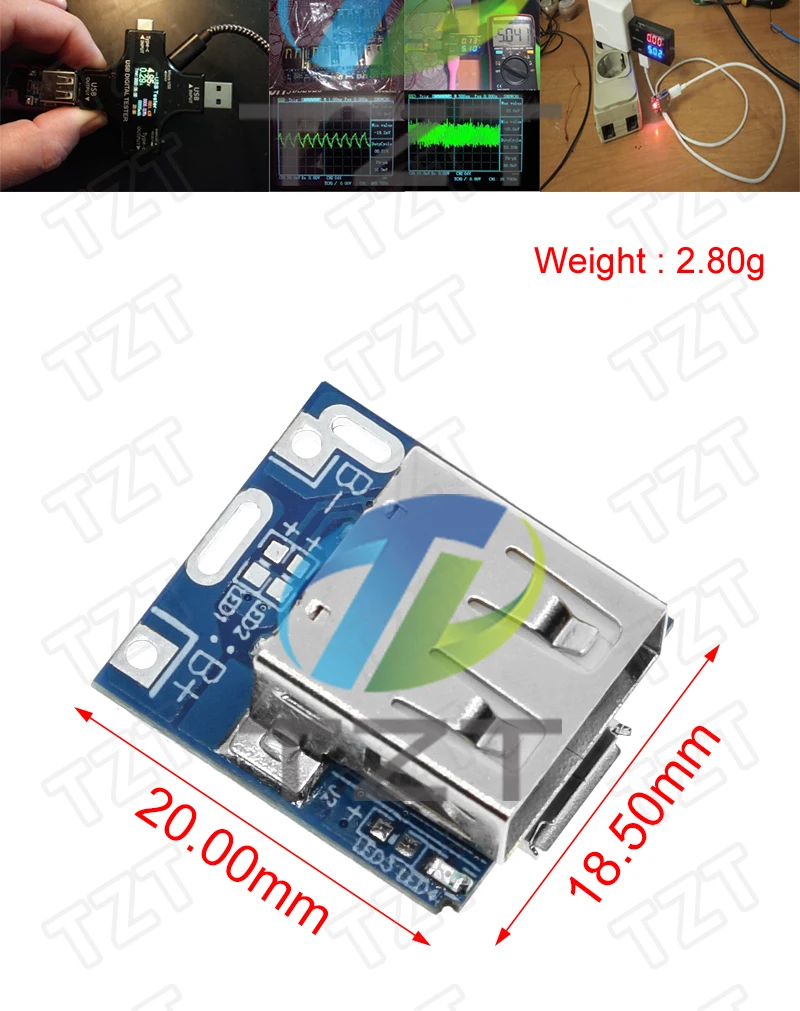 TZT Typ-C / Micro USB 5V 1A 2A Boost Converter Step-Up Power Modul Mobile Power Bank Zubehör mit Schutz LED Anzeige – Detail 5