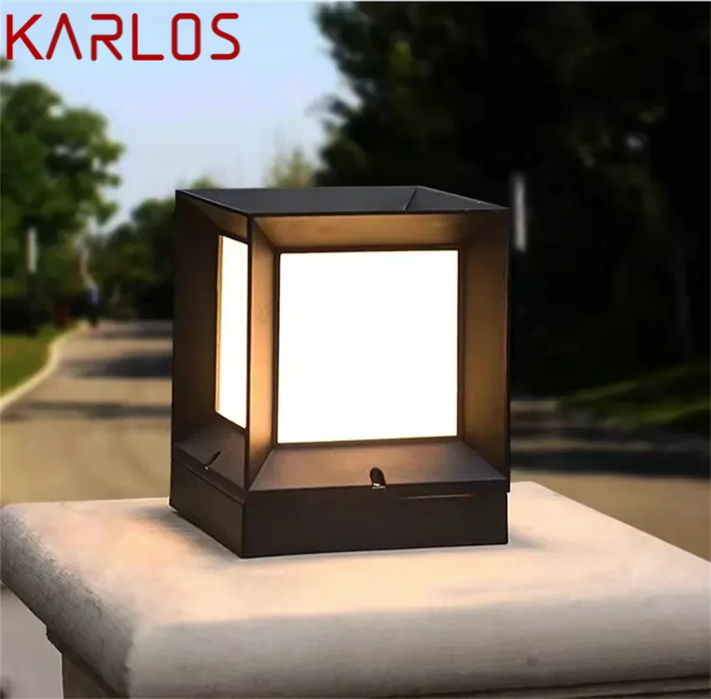 KARLOS Outdoor Solar Cube Light LED Waterproof Pillar Post Lamp Fixtures for Home Garden Courtyard