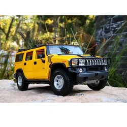 1:18 For Maisto Hummer H2 2003 Alloy Diecast CAR MODEL Mini Vehicle TOYS Boys gift Collection Black/Yellow Metal,Plastic,Rubber