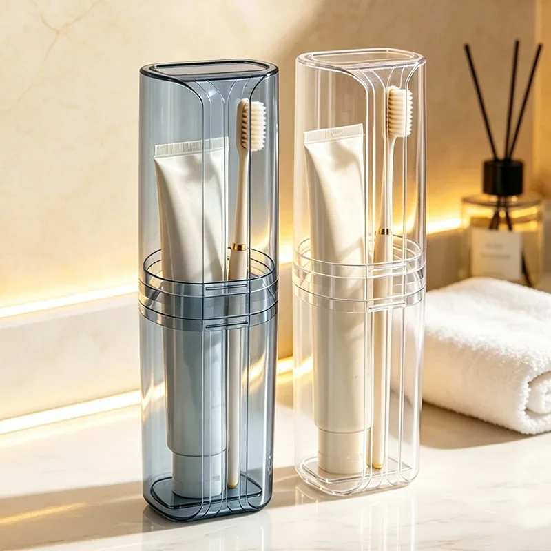 Travel Toothbrush Box Portable Mouthwash Cup Brushing Cup Toothware Box Toothpaste Storage Cartridge Holder Case Storage Cup