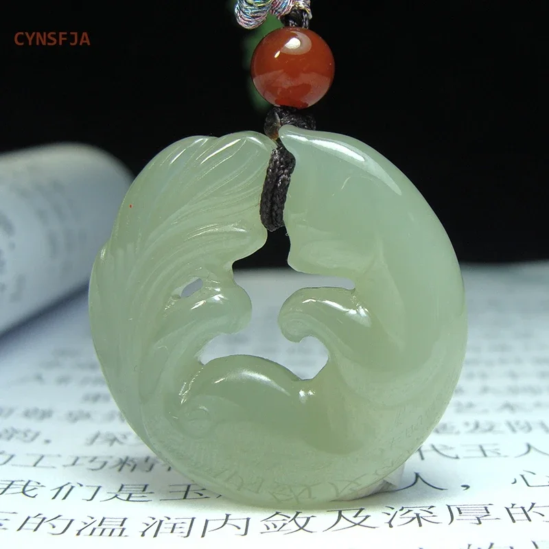 CYNSFJA New Real Certified Natural Hetian Nephrite Jade Unisex Lucky  Jade Pendant Charms Hand-Carved High Quality Best Gifts