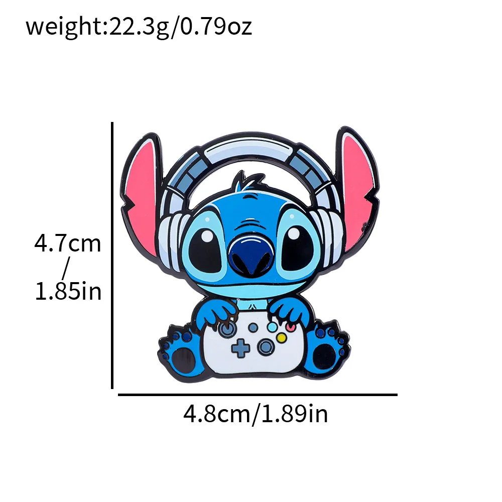 ديزني الكرتون غرزة لطيف المينا بروش التلبيب دبوس الملابس على ظهره شارة اكسسوارات مجوهرات هدايا