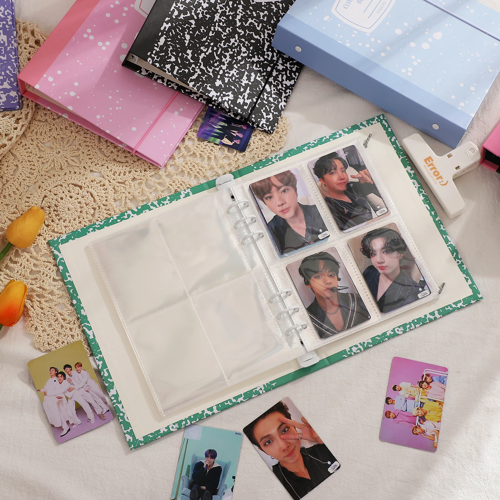 A5 Hard Shell Photo Album 6-hole Loose-leaf Book Replaceable Transparent Binder Storage Bag Creative DIY Journal Deco Stationery