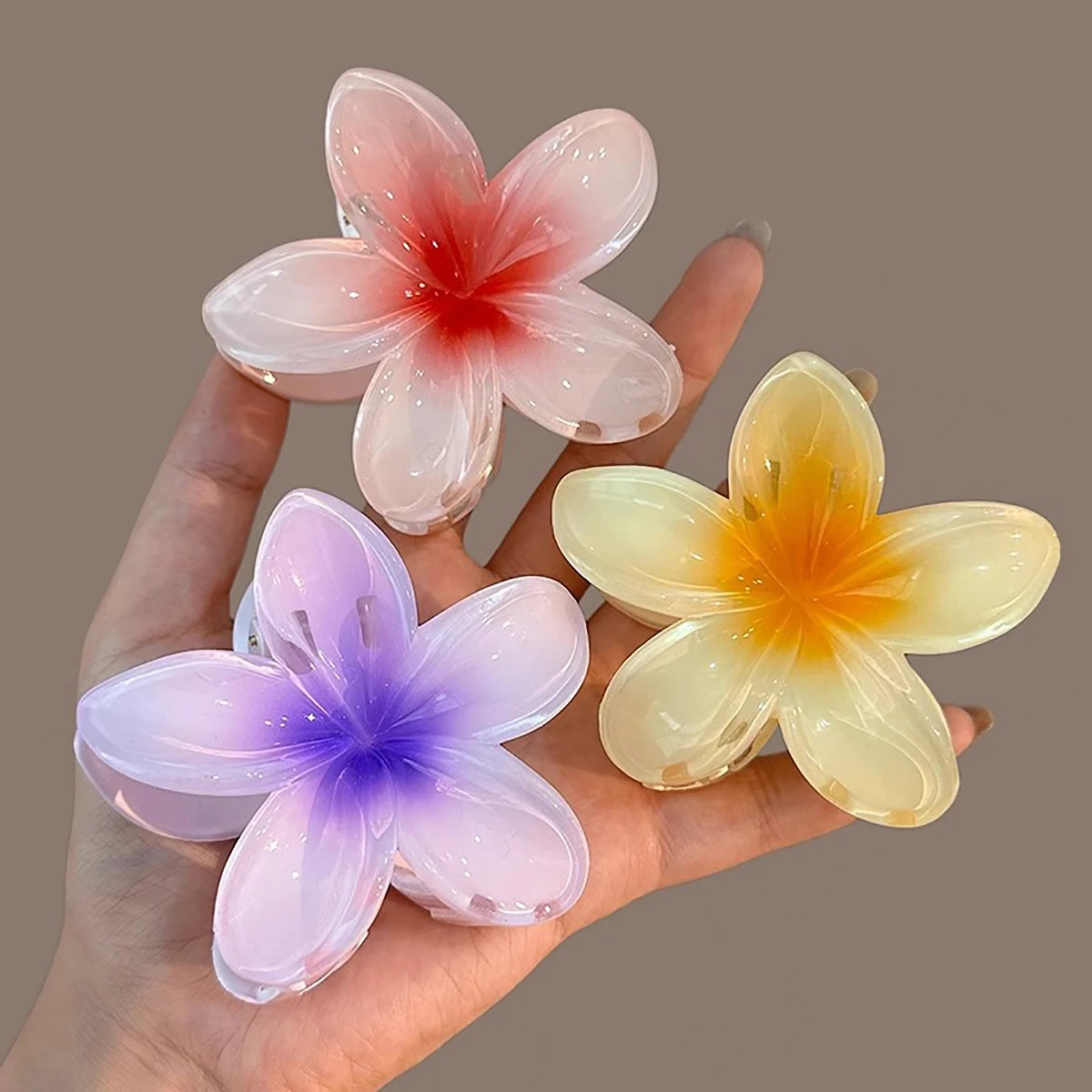 Fashion Women Flower Hair Clips Vacation Bohemia Egg Flower Hair Clips Barrettes Girls Large Hairpins Hair Accessories