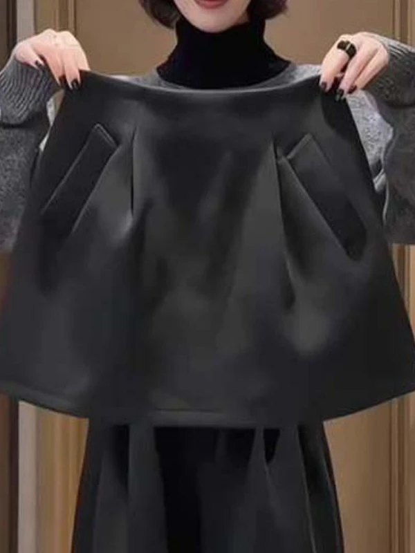 

Утепленная шерстяная юбка А-силуэта с высокой талией для женщин, осенне-зимняя, больших размеров, для фигуры типа «груша», стройнящая, повседневная