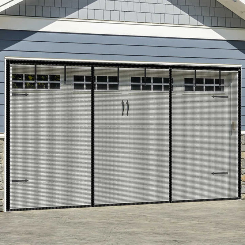 Garage Door Screen Magnetic Closure Mosquito Net for 2 Car Garage Heavy Duty Mesh Bug Screen Hands Free Easy Installation