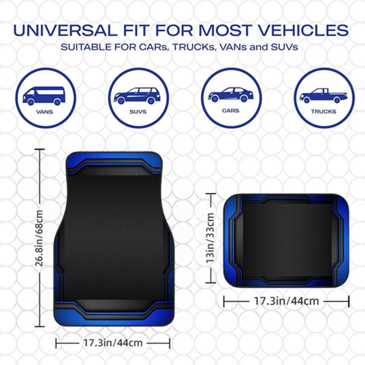 4pcs 블루 블랙 테크 기하학 자동차 바닥 매트 세트 - Universal Tech Accessories 리뷰 및 가격