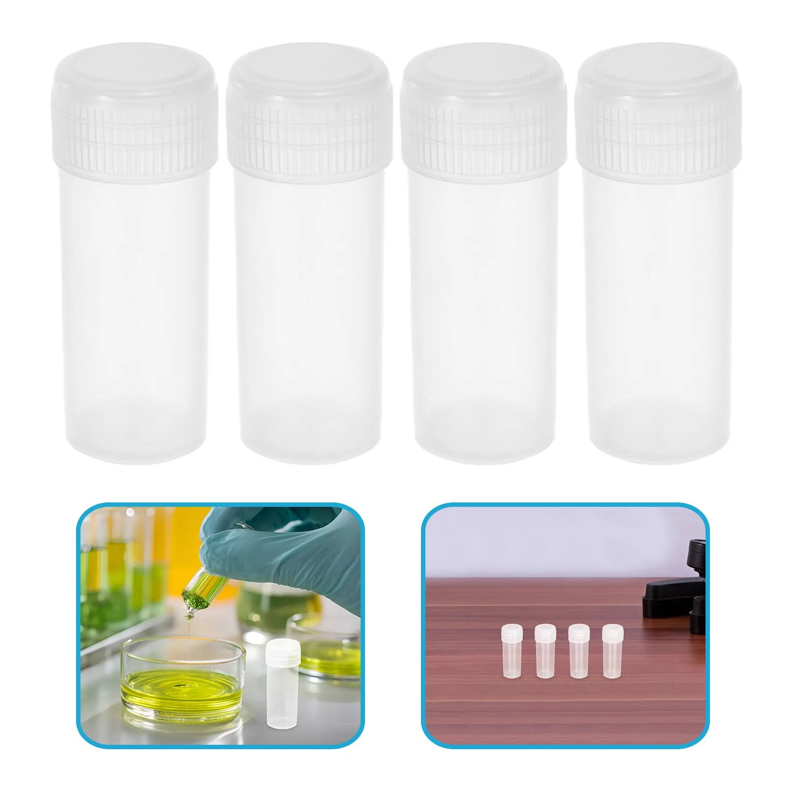 Sample Vial Caps with Screw Top Leak-Proof for Lab Storage Small Bottle Containers for Cosmetics Essential Oils Sample