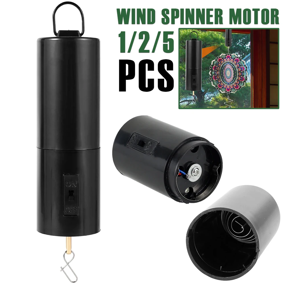 Motor de carillón de viento giratorio colgante, Motor de girador de viento con batería de 30RPM, Motor de pantalla colgante multifunción para jardín, 1/2/5 Uds.