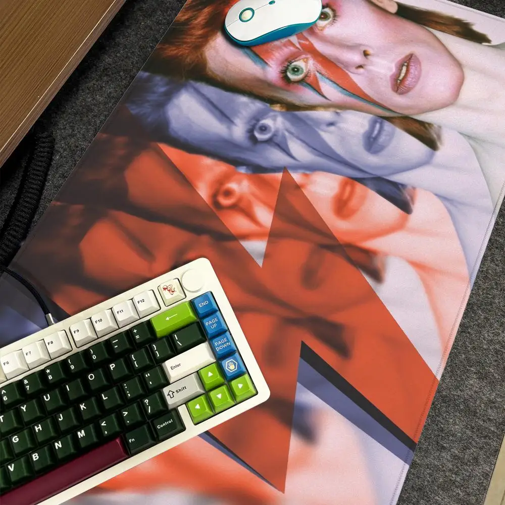 D-David Singer B-Bowie Mauspad Xxl Computer Große rutschfeste Gamer-Tastatur 90x40cm Art Design HD Schreibtischunterlage