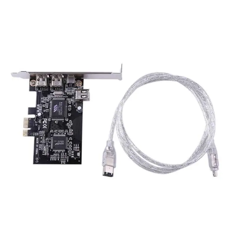 

A14E-Pcie 4 Port (3X 6Pin+1X 4Pin) Firewire 800 IEEE 1394 Adapter Card High Speed 800Mbps Free 6Pin To 4Pin Cable Easy To Use