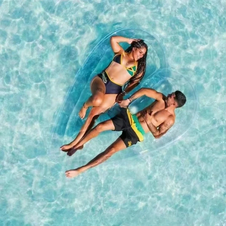 

6.5FT Lightweight 6MM PC Kayak Heart-Shape Transparent with Double Seat Stable Scenic Tourist Resort Drifting for Outdoor Use