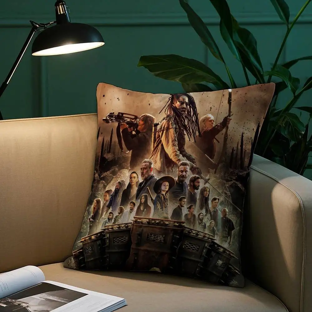 The W-walking dead Pillow Case Short Plush Print Cushion Cover Square Throw Pillow Covers Sofa Home Decor