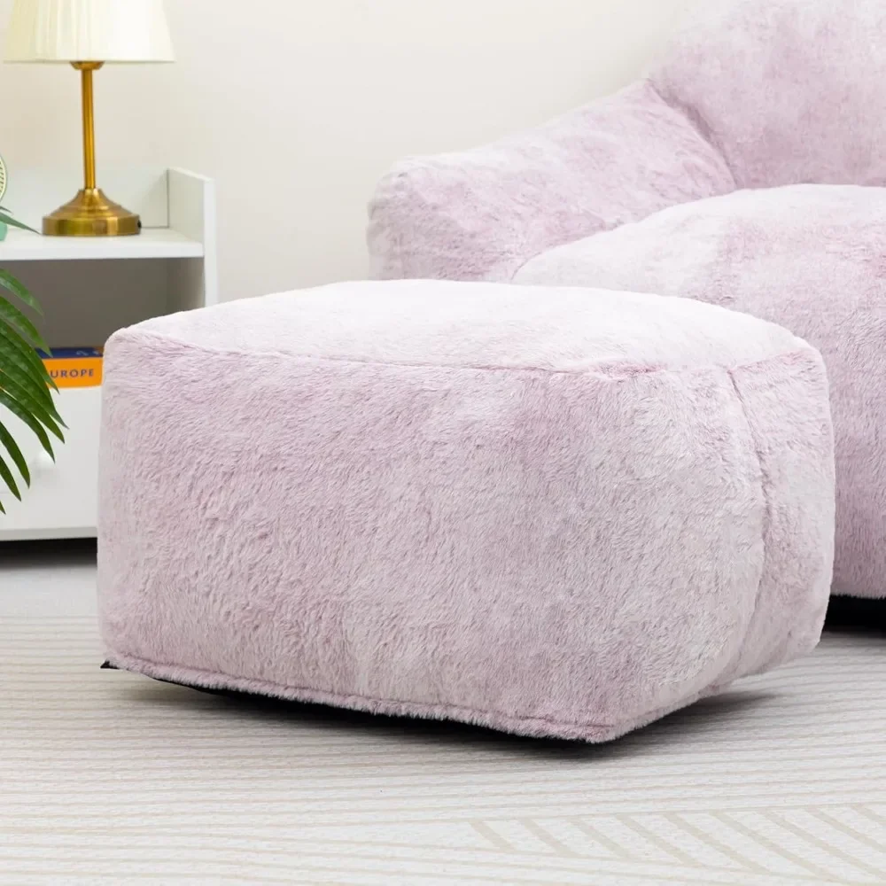 

Bean bag footstool, memory foam padded sofa footstool, upholstered footstool with washable cover, bedroom footstool