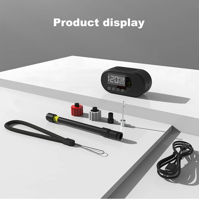 Electric Tire Inflator Mini Portable Smart Bike Pump with LED Lights for Cars Mountain Bikes and Road Bikes