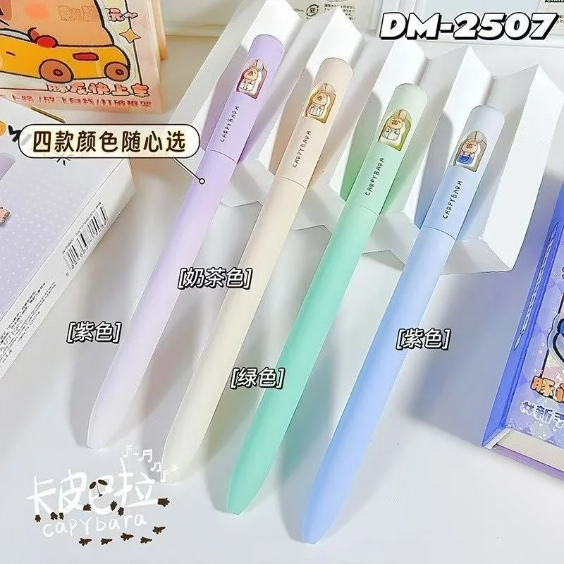 

DOMI 4 шт./лот гелевая ручка Capybara Twist с вращающимся сердечником, низкий центр тяжести Signature Canetas 0,5 мм, черные чернила