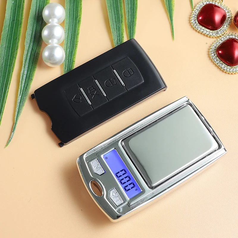 1Pcs With LCD Display 200g/100g 0.01g Precision Portable Car Key Shape Mini Digital Pocket Electronic Gram Scale