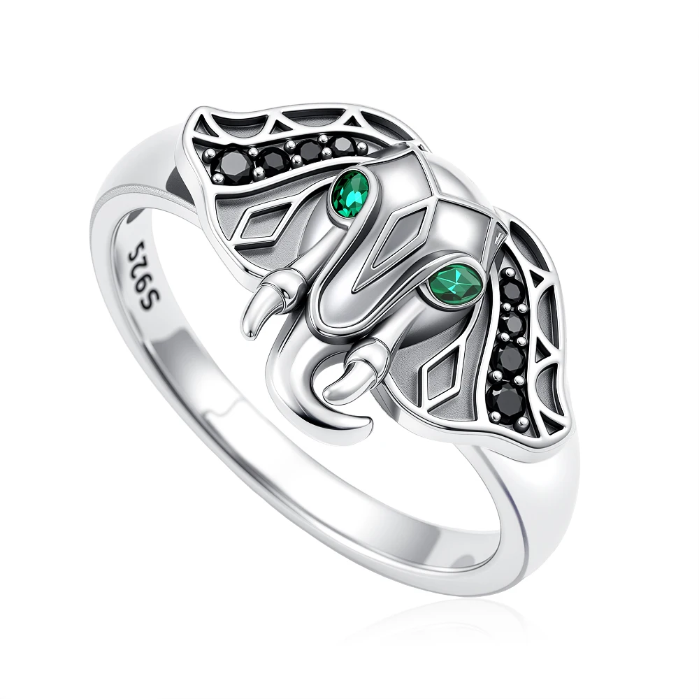 جديد ريترو 925 الفضة الحيوان الكلب ، وجع ، الفيل ، بوكر الزركون الدائري ، تناسب حفلات الزفاف النسائية ، أعياد الميلاد ، هدايا مجوهرات الأزياء #5