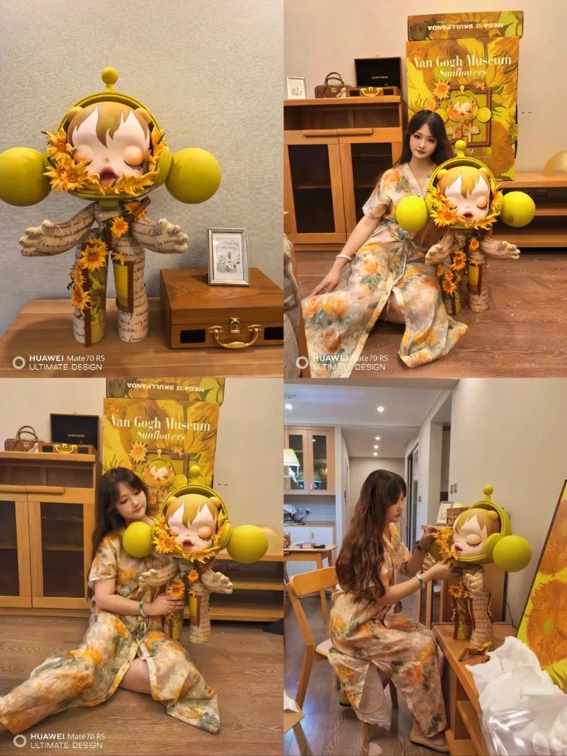 

POPMART оригинальная фигурка Череппада Ван Гога музей 1000% и 400% Мега Коллекционная серия Большой ребенок фигурка слепая коробка подарок-сюрприз