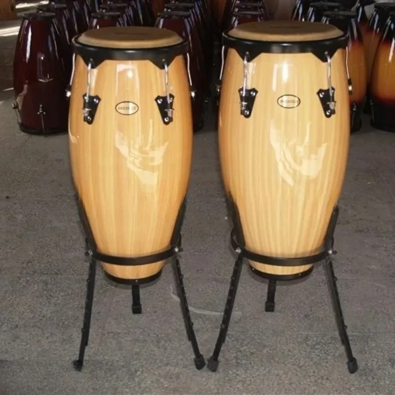 Congas materinal de fibra de vidrio de 10 y 11 pulgadas, un juego de dos piezas con soportes