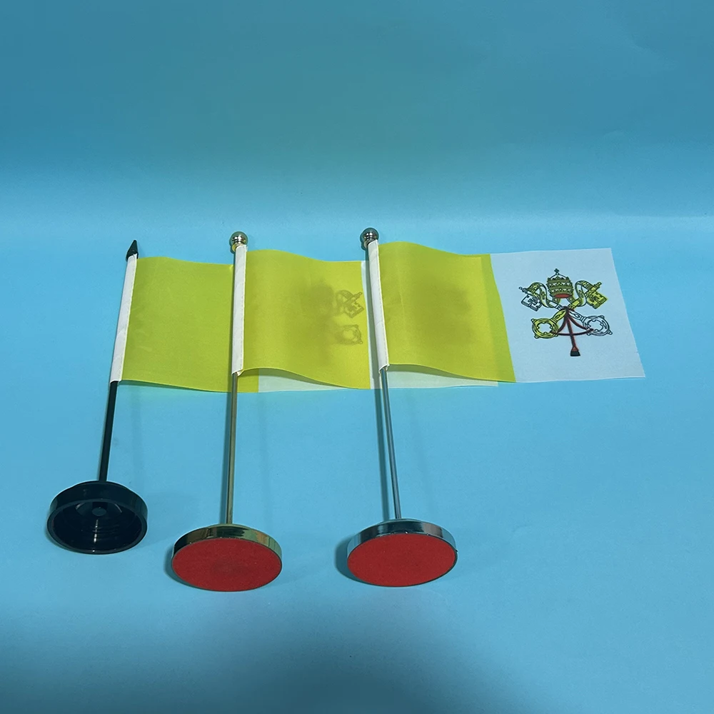 (SKY FLAG)Office Desk Flag Of Vatican flag 14x21cm Vatican flag National Flag Country Banner Desk Ornaments Flags