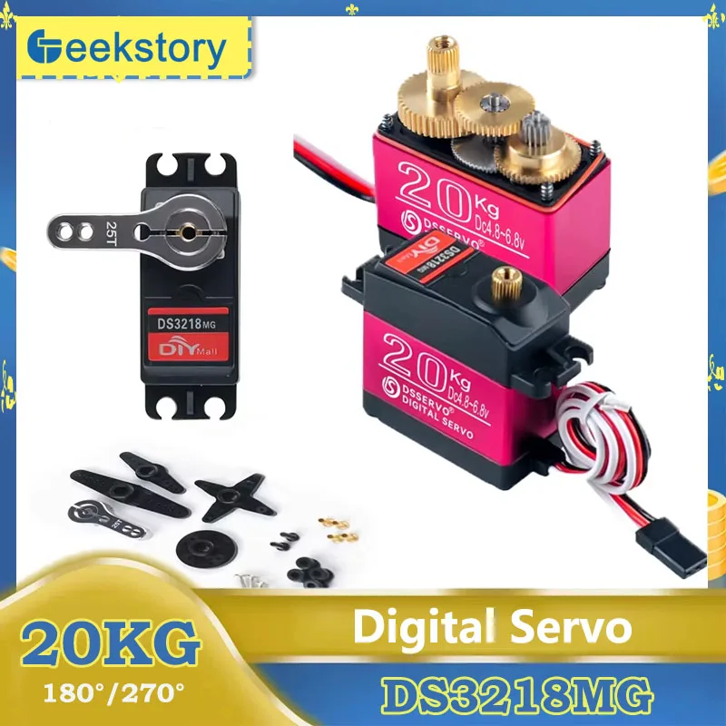 

1PCS/4PCS 20KG DS3218 MG Digital Servo Motor 180°/270° High Torque Metal Gear With 25T Arm Servos DIY Toy Parts For RC Car Model