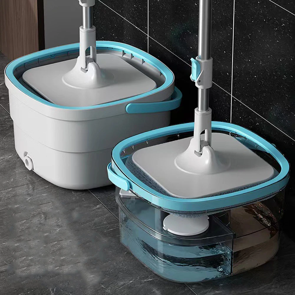 Household Cleaning 360 Spin Floor Mop with 4 Replaceable Mop Pads Separation Dirty and Clean Water Home Cleaning Spinning Mops