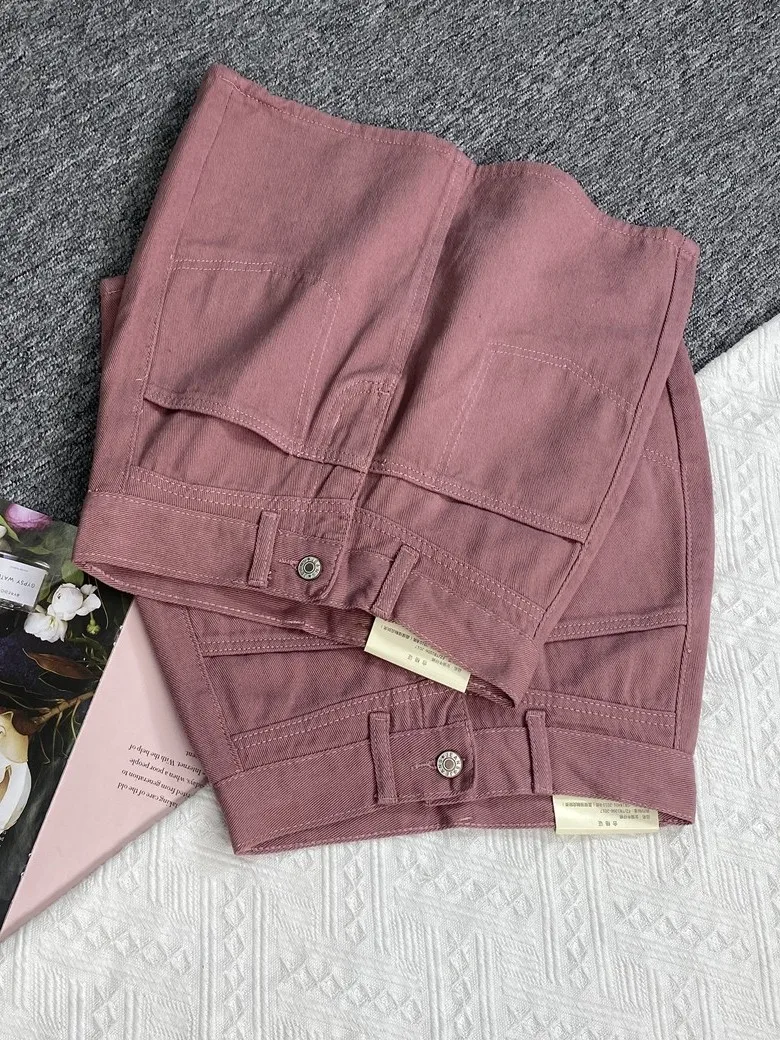 Women Pink Mini Denim Skirt Vintage 2000s High Waist Cowboy Short Skirt Harajuku Korean Style Y2k A-line Jean Wrap Skirt Summer