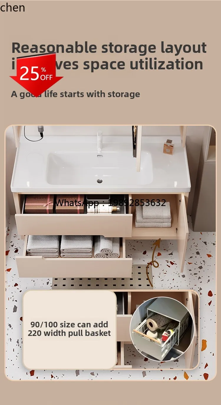 AA bathroom cabinet combination ceramic integrated basin smart mirror cabinet wash basin cabinet wash table washbasin