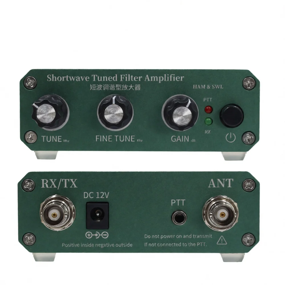 HF Signal Amplifier 3 30MHz Adjustable Gain Shortwave Booster Ham Radio Equipment Transmit Pass Mode Portable Device Gear
