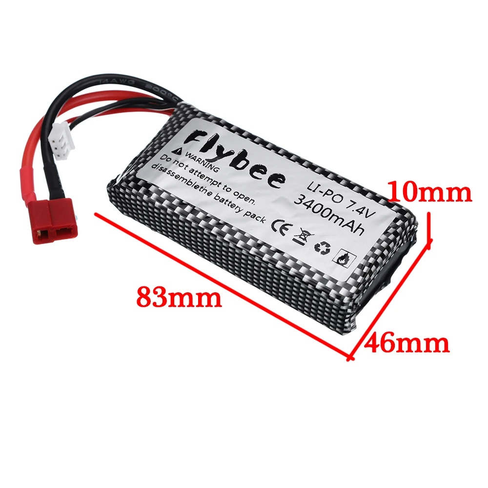 7.4V 3400mAh RC Lipo Battery 2S USB Charger For Wltoys 144001 12428 12423 RC Car feiyue 03 Q39 FY07 FY-07 parts Car Battery