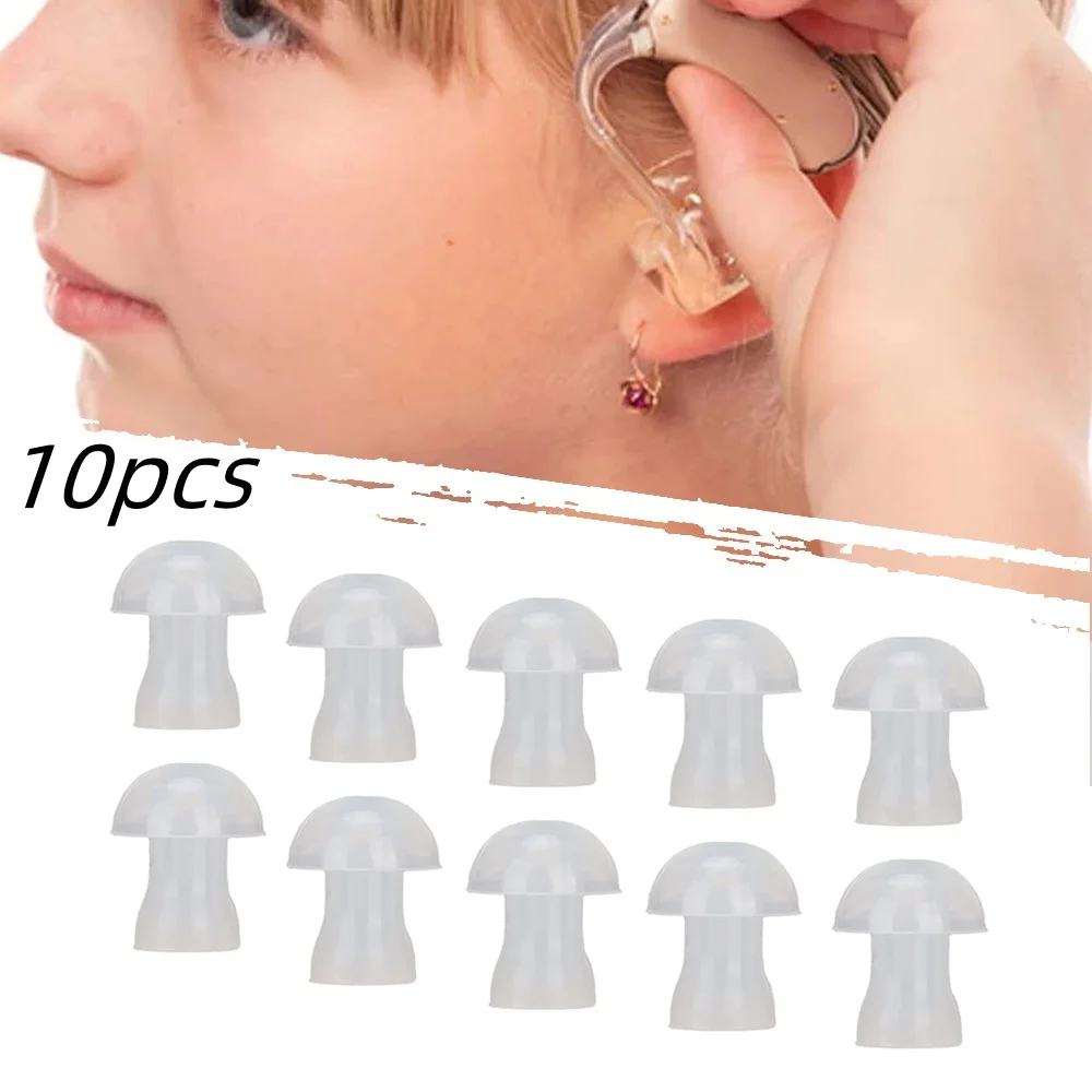 

10 шт., насадки для ушей для слуховых аппаратов, 8/11/13 мм, мягкие силиконовые чехлы, универсальные ушные куполообразные затычки для ушей, сменные аксессуары для слуховых аппаратов